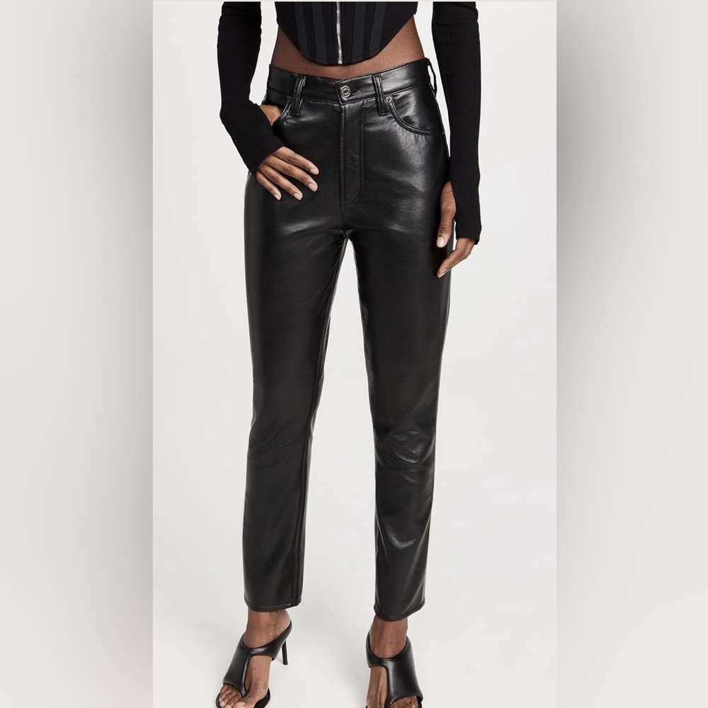 Agolde Riley Recycled Leather Straight High-rise